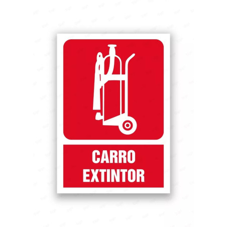 Rótulo Contra Incendios - Carro Extintor | Cod. CI- 806, Señales de Incendio