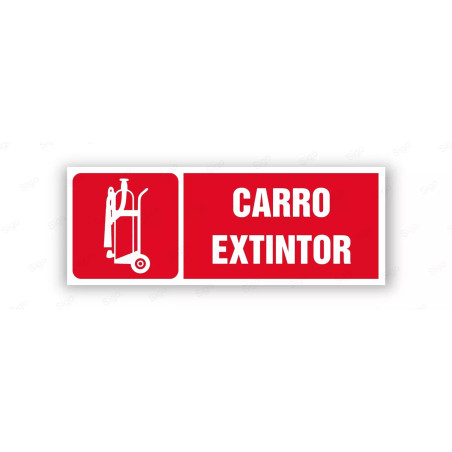 Rótulo Contra Incendios - Carro Extintor | Cod. CI- 807, Señales de Incendio