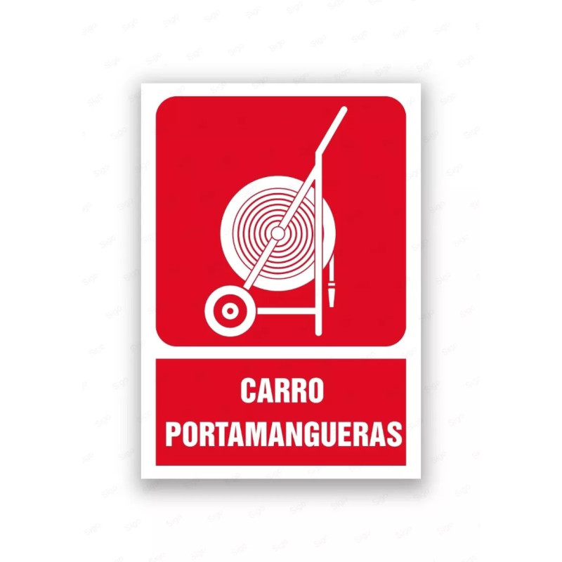 Rótulo Contra Incendios - Carro portamangueras | Cod. CI- 814, Señales de Incendio