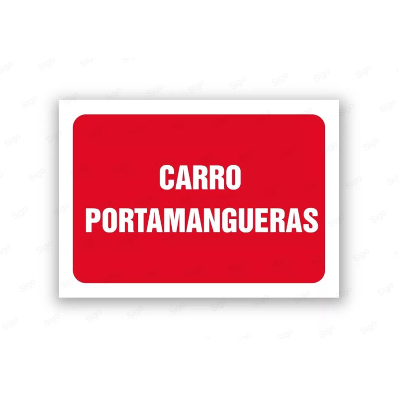 Rótulo Contra Incendios - Carro portamangueras | Cod. CI- 816, Señales de Incendio