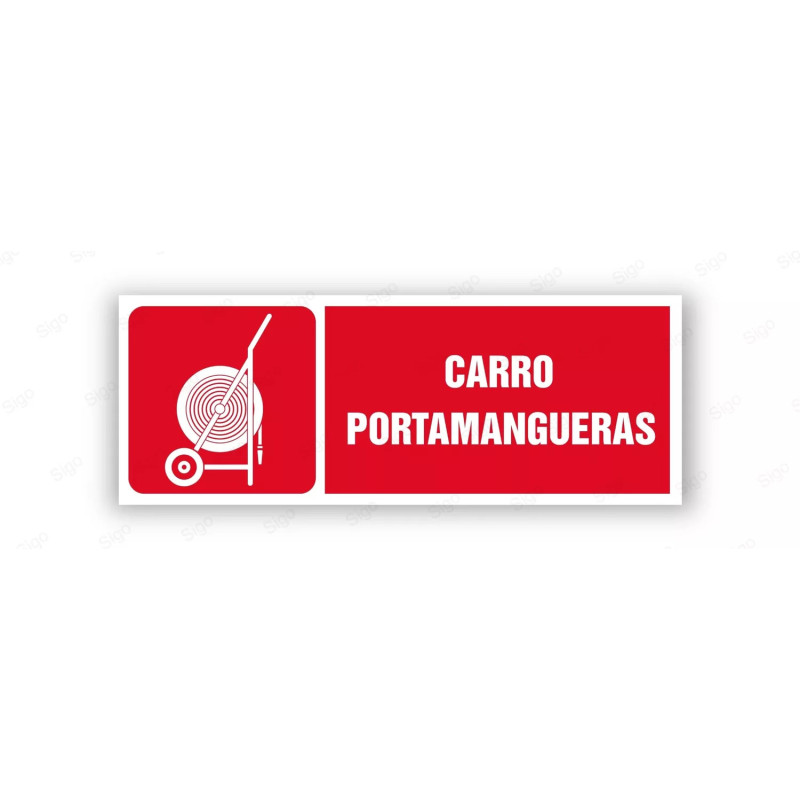 Rótulo Contra Incendios - Carro portamangueras | Cod. CI- 815, Señales de Incendio