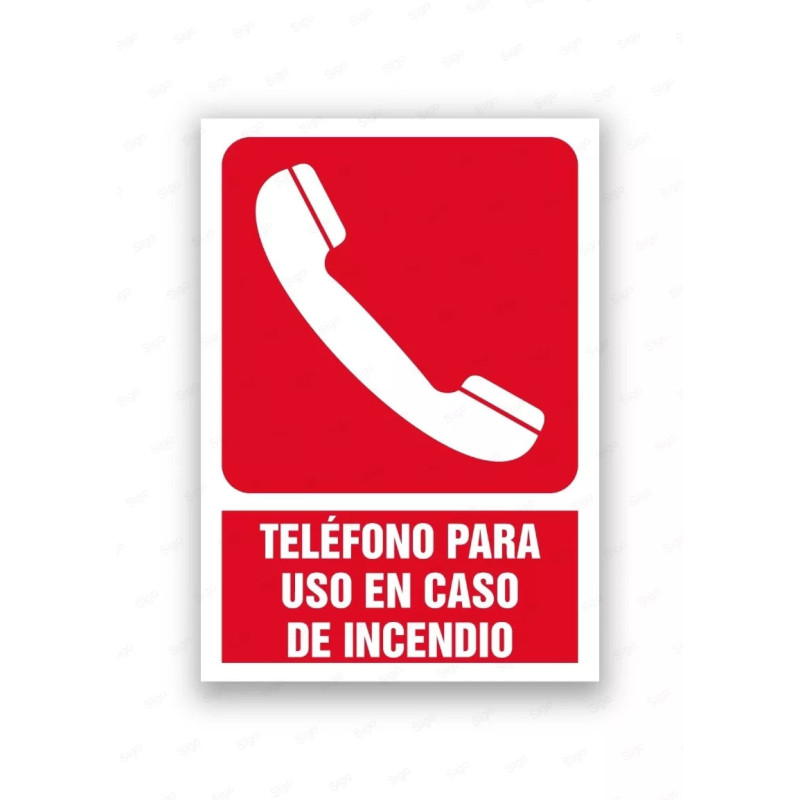 Rótulo Contra Incendios - Teléfono para uso en caso de incendio | Cod. CI- 838, Señales de Incendio