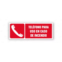 Rótulo Contra Incendios - Teléfono para uso en caso de incendio | Cod. CI- 839, Señales de Incendio