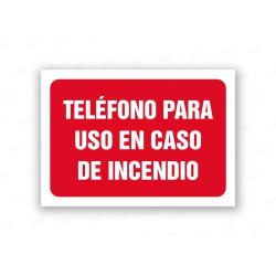 Rótulo Contra Incendios - Teléfono para uso en caso de incendio | Cod. CI- 840, Señales de Incendio