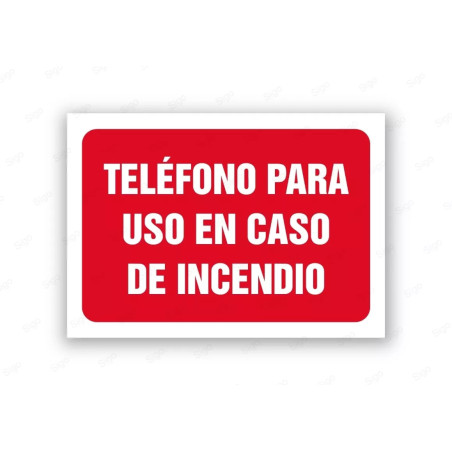 Rótulo Contra Incendios - Teléfono para uso en caso de incendio | Cod. CI- 840, Señales de Incendio