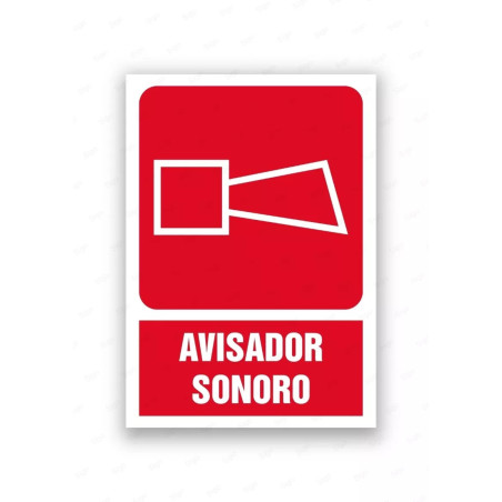 Rótulo Contra Incendios - Avisador sonoro | Cod. CI- 842, Señales de Incendio