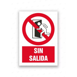 Rótulo Contra Incendios - Sin salida | Cod. CI- 857, Señales de Incendio