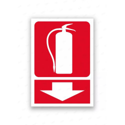 Rótulo Contra Incendios - Extintor flecha abajo | Cod. CI- 860, Señales de Incendio