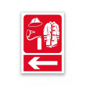Rótulo Contra Incendios - Material incendios flecha izquierda | Cod. CI- 879, Señales de Incendio