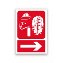 Rótulo Contra Incendios - Material contra incendios flecha derecha | Cod. CI- 880, Señales de Incendio