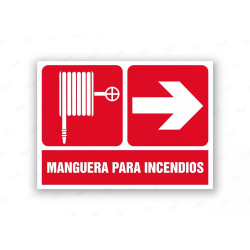 Rótulo Contra Incendios - Manguera para incendios flecha derecha | Cod. CI- 892, Señales de Incendio