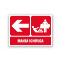 Rótulo Contra Incendios - Manta ignifuga flecha izquierda | Cod. CI- 897, Señales de Incendio