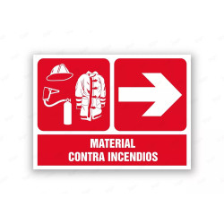Rótulo Contra Incendios - Material contra incendios flecha derecha | Cod. CI- 904, Señales de Incendio