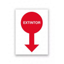 Rótulo Contra Incendios - Señal de localización extintor | Cod. CI- 909, Señales de Incendio