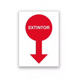Rótulo Contra Incendios - Señal de localización extintor | Cod. CI- 909, Señales de Incendio