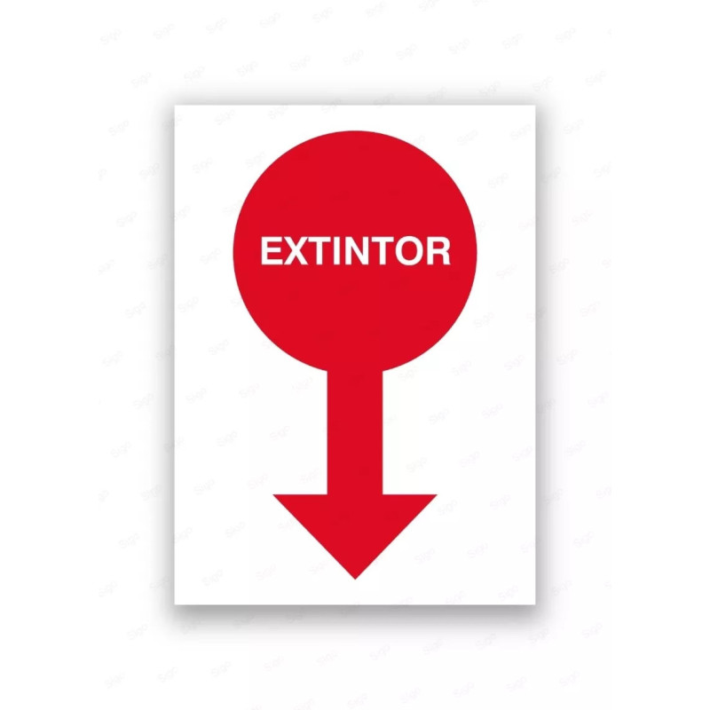 Rótulo Contra Incendios - Señal de localización extintor | Cod. CI- 909, Señales de Incendio
