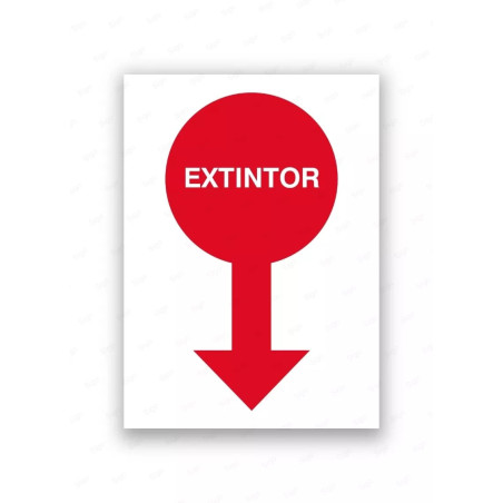 Rótulo Contra Incendios - Señal de localización extintor | Cod. CI- 909, Señales de Incendio