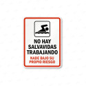 Rótulo Piscina - No Hay Salvavidas Trabajando Nade Bajo su Propio Riesgo |Cod. POOL - 20