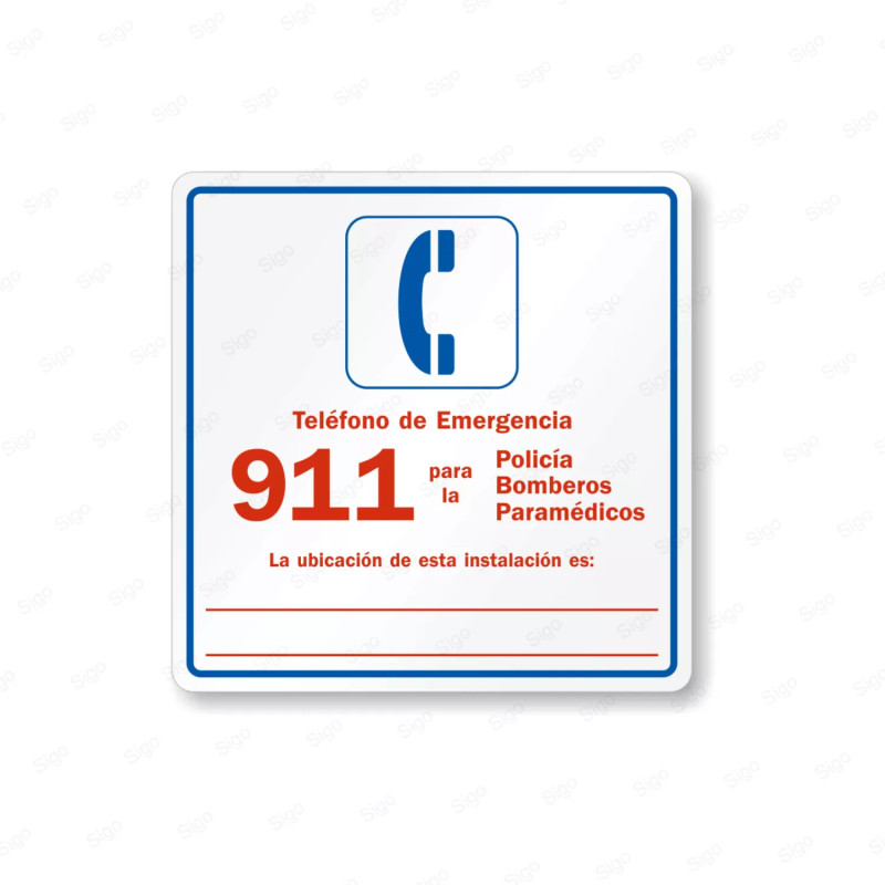 Rótulo Piscina - Teléfono de Emergencia |Cod. POOL - 10