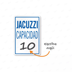 Rótulo Piscina - Jacuzzi Capacidad |Cod. POOL - 5