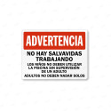 Rótulo Piscina - Advertencia No Hay Salvavidas Trabajando |Cod. POOL - 7