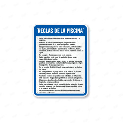 Rótulo Piscina - Reglas de la Piscina |Cod. POOL - 15