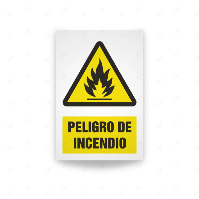 Rótulo de Atención - Peligro de incendio  | Cod. AD - 402, Señales de Atención