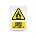 Rótulo de Atención - Peligro materias inflamables  | Cod. AD - 405, Señales de Atención