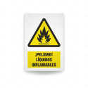 Rótulo de Atención - Peligro liquidos inflamables | Cod. AD - 408, Señales de Atención