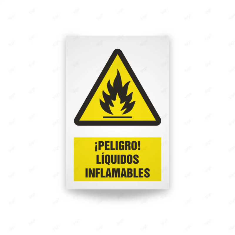 Rótulo de Atención - Peligro liquidos inflamables | Cod. AD - 408, Señales de Atención
