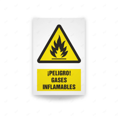 Rótulo de Atención - Peligro gases inflamables | Cod. AD - 411, Señales de Atención