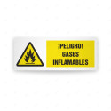Rótulo de Atención - Peligro gases inflamable | Cod. AD - 412, Señales de Atención