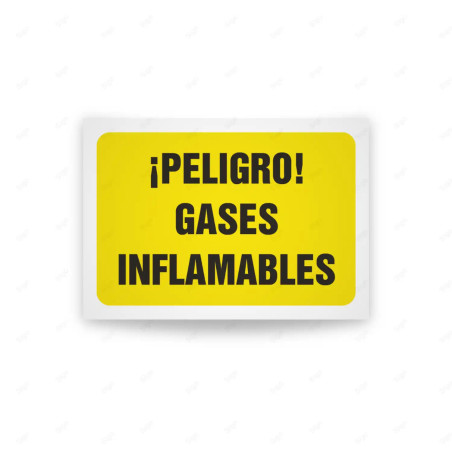 Rótulo de Atención - Peligro gases inflamables| Cod. AD - 413, Señales de Atención