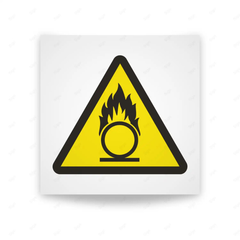 Rótulo de Atención -  Peligro materias comburentes | Cod. AD - 414, Señales de Atención