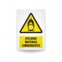 Rótulo de Atención - Peligro materias comburentes | Cod. AD - 415, Señales de Atención