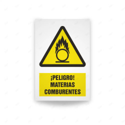 Rótulo de Atención - Peligro materias comburentes | Cod. AD - 415, Señales de Atención
