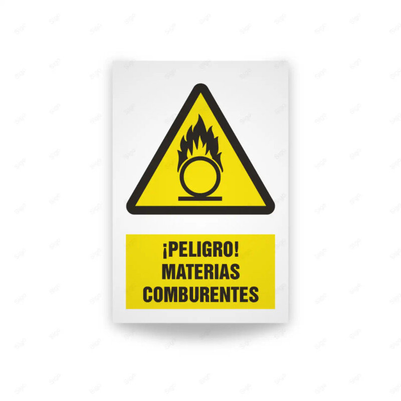 Rótulo de Atención - Peligro materias comburentes | Cod. AD - 415, Señales de Atención