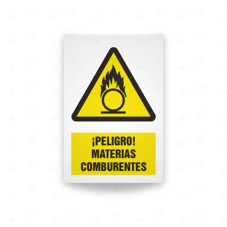 Rótulo de Atención - Peligro materias comburentes | Cod. AD - 415, Señales de Atención