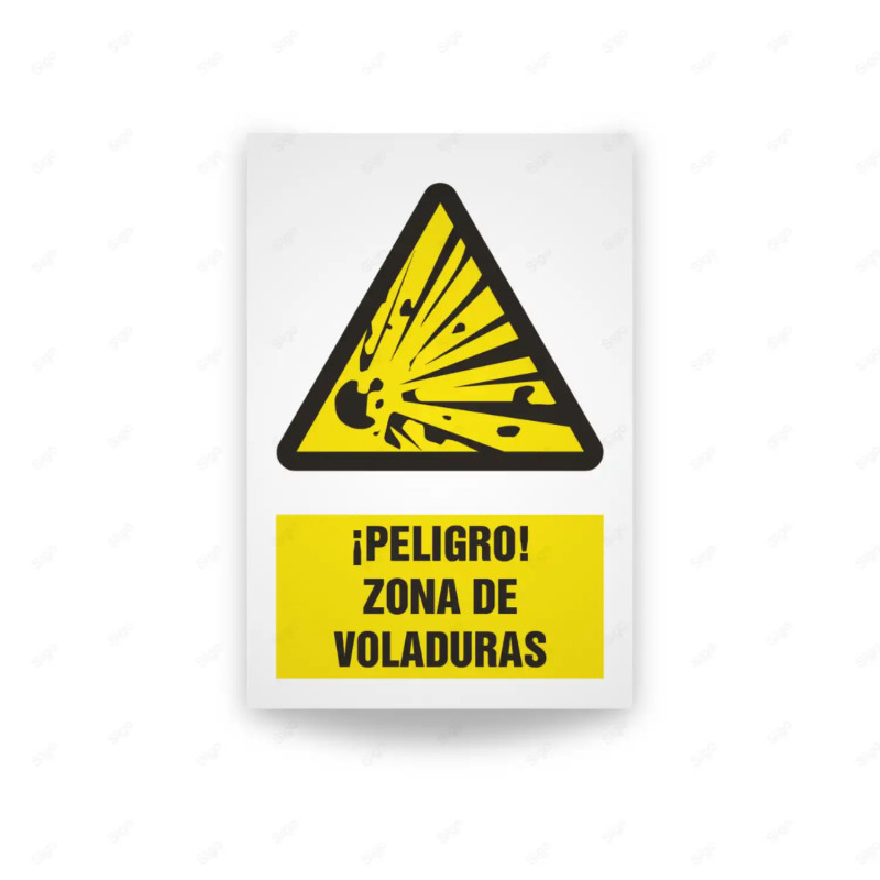 Rótulo de Atención - Peligro zona de voladuras| Cod. AD - 425, Señales de Atención