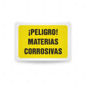 Rótulo de Atención - Peligro materias corrosivas| Cod. AD - 431, Señales de Atención