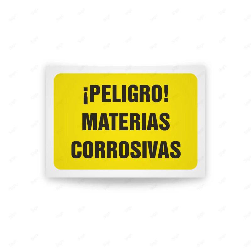 Rótulo de Atención - Peligro materias corrosivas| Cod. AD - 431, Señales de Atención