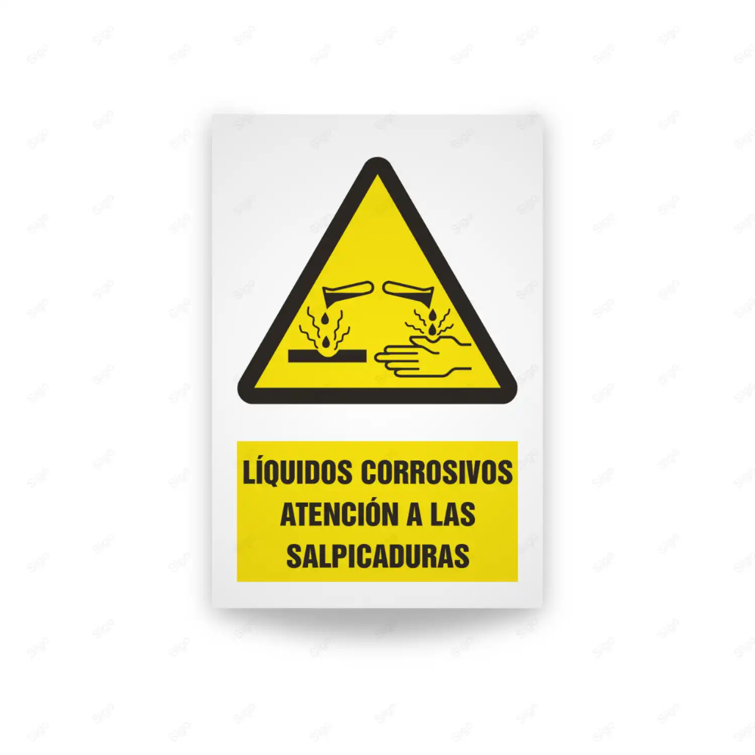 Rótulo de Atención - Liquido corrosivo atencion a la salpicaduras | Cod ...