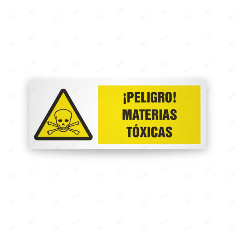 Rótulo de Atención - Peligro materias toxicas| Cod. AD - 437, Señales de Atención