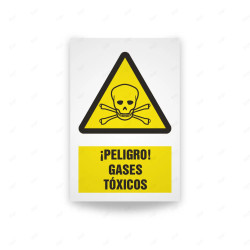 Rótulo de Atención - Peligro gases toxicos | Cod. AD - 439, Señales de Atención