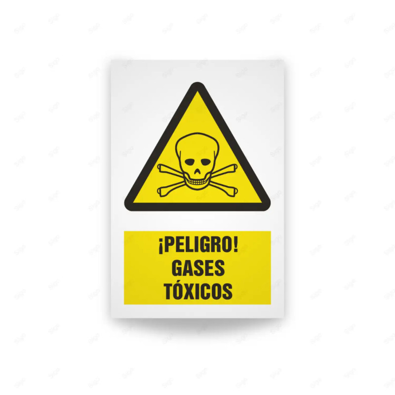 Rótulo de Atención - Peligro gases toxicos | Cod. AD - 439, Señales de Atención