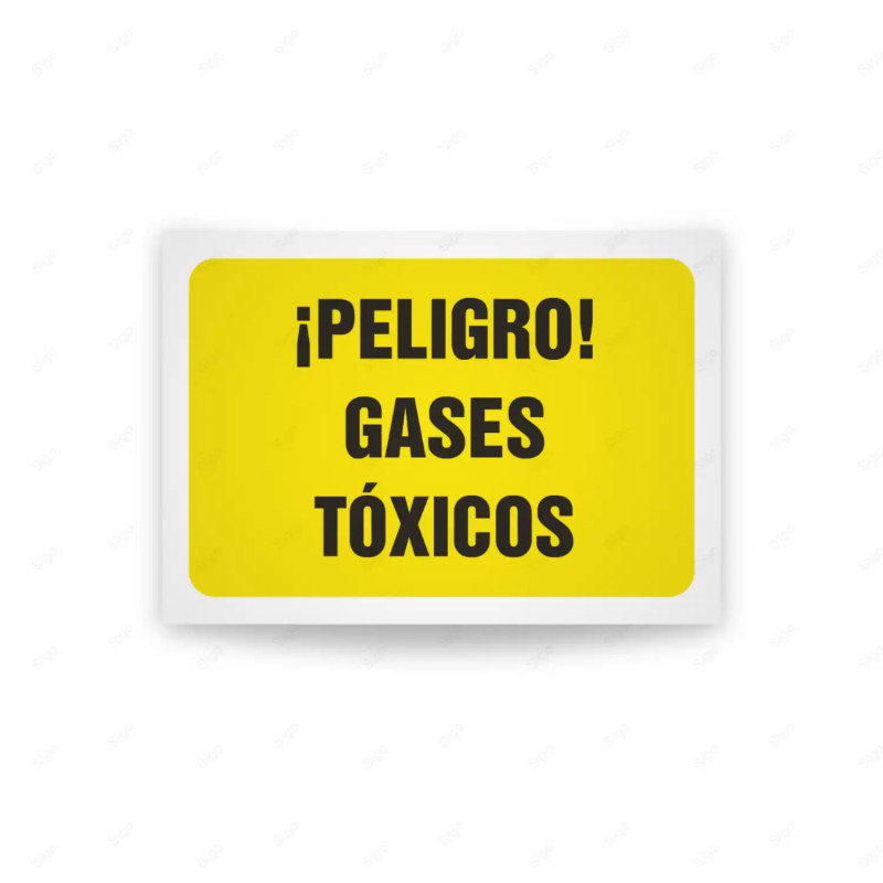 Rótulo de Atención - Peligro gases toxicos| Cod. AD - 441, Señales de Atención