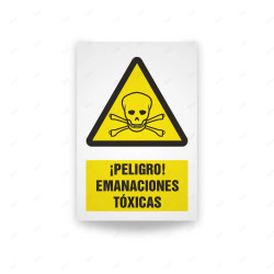 Rótulo de Atención - Peligro emanaciones toxicas| Cod. AD - 442, Señales de Atención