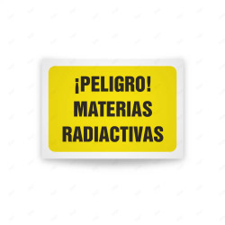Rótulo de Atención - Peligro materias radiactivas| Cod. AD - 455, Señales de Atención