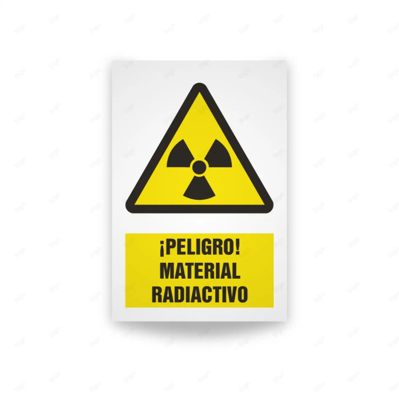 Rótulo de Atención - Peligro material radiactivo| Cod. AD - 456, Señales de Atención