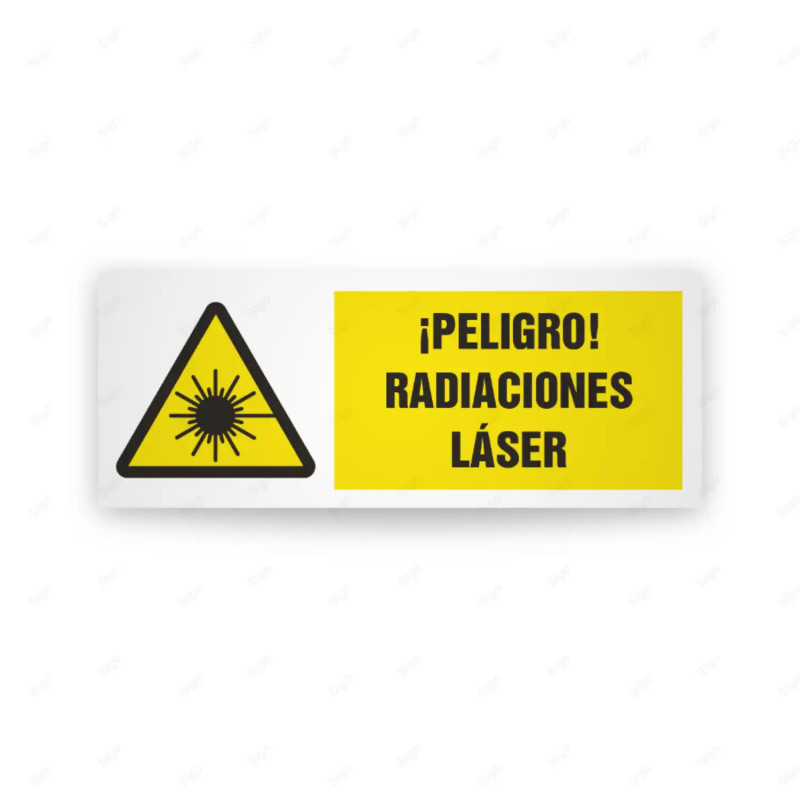 Rótulo de Atención - Peligro radiaciones laser| Cod. AD - 461, Señales de Atención